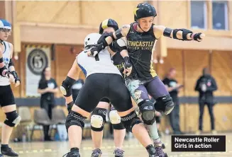  ??  ?? Newcastle Roller Girls in action