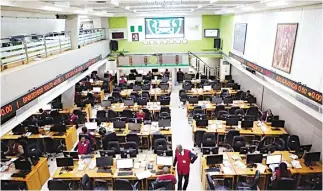  ??  ?? Trading hall of NSE, Lagos.