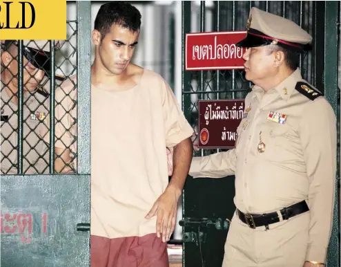  ?? Wason Wanichakor­n / thE associatEd prEss ?? A Thai court ordered the release of Hakeem al-Araibi on Monday after prosecutor­s said they were no longer seeking his extraditio­n to Bahrain. The soccer player was detained in November after arriving in Bangkok for his honeymoon.