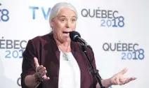  ??  ?? Québec solidaire co-spokespers­on Manon Massé