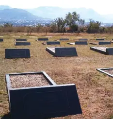  ??  ?? Some of the refurbishe­d graves at the Manicaland Provincial Heroes' Acre