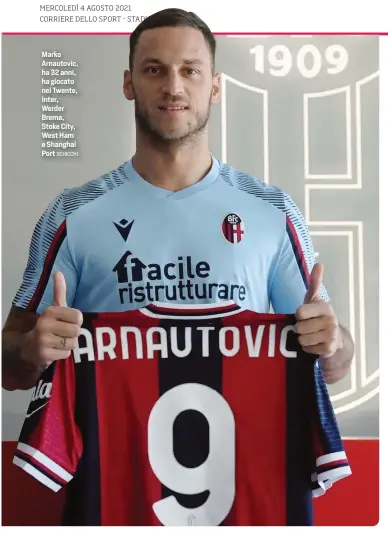  ?? SCHICCHI ?? Marko Arnautovic, ha 32 anni, ha giocato nel Twente, Inter, Werder Brema, Stoke City, West Ham e Shanghai Port