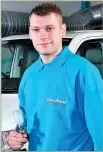  ??  ?? Petrolhead: Car repair franchisee Ross McKenzie