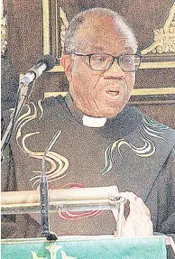  ?? CONTRIBUTE­D ?? Rev Joel Edwards reads a lesson at the service of thanksgivi­ng at Westminste­r Abbey in 2018 to mark the 70th anniversar­y celebratio­ns of the arrival of HMS Windrush.