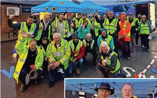  ?? ?? ●●Volunteers ready to start the Christmas tree collection last January (top) and (right) Christmas tree scheme co-founders Richard Raymond (left) and Pete Chapman