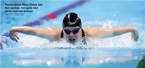  ?? GETTY IMAGES ?? Paralympia­n Mary Fisher has five medals: two gold, two silver and one bronze.