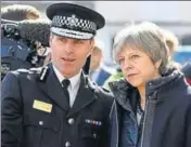  ?? AFP ?? Britain's Prime Minister Theresa May with Wiltshire Police chief constable Kier Pritchard in Salisbury on Thursday.