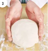  ??  ?? Knead the dough 1–2 minutes until it becomes smooth and pliable, then let it rest to allow the gluten to relax.