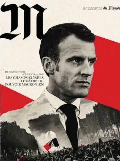  ??  ?? Macron in Führerpose: umstritten­es Titelbild der Zeitung »Le Monde«