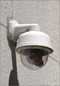  ?? ERIC RISBERG — THE ASSOCIATED PRESS ?? This photo taken Tuesday, May 7, 2019, shows a security camera in the Financial District of San Francisco. San Francisco became the first U.S. city to ban the use of facial recognitio­n by police and other city agencies as the technology creeps increasing­ly into daily life.