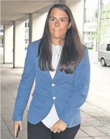  ??  ?? Gayle Newland arriving at Manchester Crown Court, where the judge said her crimes had shown ‘an extraordin­ary degree of cunning’