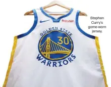  ?? ?? Stephen Curry's game-worn jersey.