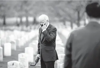  ?? DOUG MILLS/THE NEW YORK TIMES ?? President Biden visited Arlington National Cemetery after Wednesday’s announceme­nt.