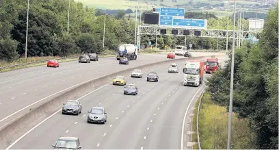  ??  ?? ●●The cyclist took a detour on the hard shoulder of the M60, M62 and M602