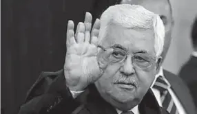  ??  ?? Mahmoud Abbas claimed the ‘social function’ of Jews in the banking sector had led to past massacres. (Photo: Reuters)