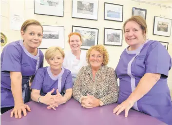  ??  ?? Delighted Staff members Anne McConville, Rhonda Watson, Kate Kilgallon, Liz Shaw and Mary Walker.