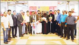  ??  ?? Bishop Zacharias Mor Polycarpos, Metropolit­an of the Malabar Diocese of the Jacobite Syrian Orthodox Church arrived in Kuwait to lead the Holy Week services at the St. George Syriac Orthodox Reesh Church Kuwait. His Grace was accorded a warm reception...
