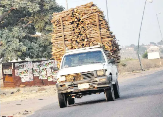  ?? PHOTO: NAN ?? A vehicle loaded with fire woods plying Gombe- Bauchi road yesterday.