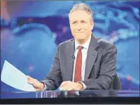  ?? AP PHOTO ?? This Nov. 30, 2011, photo shows television host Jon Stewart during a taping of “The Daily Show with Jon Stewart” in New York. Stewart will sign off for good on Aug. 6.