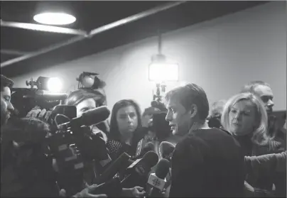  ?? CP PHOTO ?? Jeffery Tunney, a friend of Dean Lisowick, a victim of alleged serial killer Bruce McArthur, speaks to the media following a news conference at which police released a photo of an unidentifi­ed man, suspected of being another of McArthur’s victims, in...