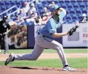  ?? JIM RASSOL USA TODAY Sports ?? Marlins pitcher A.J. Puk dominated after a rough first inning Tuesday as he works to become a starting pitcher for the first time in his MLB career.