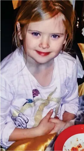  ??  ?? Smiling: Mylee Billingham, eight, in the photo posted on Facebook