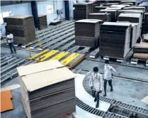  ??  ?? INSIDE a factory in which cardboard beds are made for COVID-19 patients at Bhiwadi in Rajasthan, on June 25.