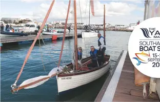  ??  ?? ‘Try a Boat’ during Ladies Day at the Southampto­n Boat Show 2016