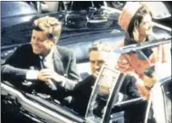  ??  ?? President John F Kenedy with his wife, Jackie, and Texas Governor John Connally in their motorcade in downtown Dallas just before the shooting that led to his death.