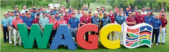  ??  ?? The players pose for a group shot ahead of the national final at Sabah Golf & Country Club.