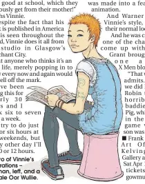  ?? sundaypost.com ?? Two of Vinnie’s illustrati­ons – Batman, left, and a female Oor Wullie.