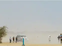  ??  ?? MAN VS NATURE ... Sandstorm took place within Al Marmoum Conservati­on Reserve, which is home to Arabian Oryx and the Sand Gazelle.