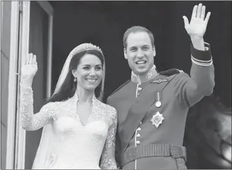  ?? Herald Archive, Afp-getty Images ?? Catherine, Duchess of Cambridge (with Prince William on their wedding day), has taken to her role in the royal family like a “natural,” says one observer, helping to repair the public’s view of the family.
