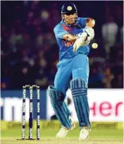  ?? PIC/PTI ?? Former captain MS Dhoni tried to put up a fight at the end with 36 not out while wickets kept falling from the other end