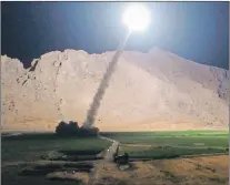  ?? AP PHOTO ?? In this picture released by the Iranian state-run IRIB News Agency on Monday, a missile is fired from city of Kermanshah in western Iran targeting the Islamic State group in Syria.