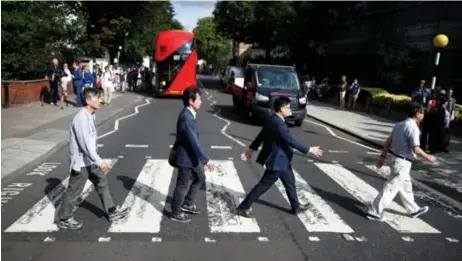  ?? © Henry Nicholls/reuters ?? Abbey Road in Londen: de Beatles achterna.