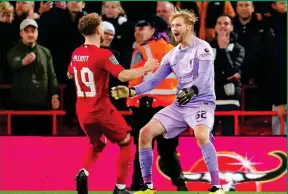  ?? Photo: Teamtalk ?? Great win… Liverpool advanced to the next round of the English League Cup after beating Derby County.