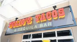  ?? JOHN MCCALL/SUN SENTINEL ?? Tulio’s Tacos & Tequila, features 12 taco varieties and 100 tequilas and mezcals, is scheduled to debut this September along Wilton Drive in Wilton Manors.