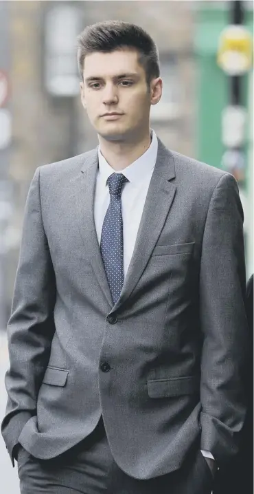  ??  ?? 0 Stephen Coxen, from Bury in Lancashire, arrives at court in Edinburgh yesterday