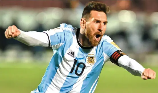  ?? FOTO ?? El ganador de cinco Balones de Oro no se perderá el Mundial, de su mano Argentina logró la victoria y el tiquete a Rusia.