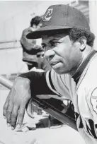  ?? Associated Press file ?? Indians manager Frank Robinson watches spring training in Tucson, Ariz., in 1975. He was still an active player at the time.
