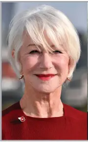  ?? ?? HELEN MIRREN, 76: A national treasure, Helen should always keep her platinum hair off her classicall­y beautiful face to stay fresh and younger-looking