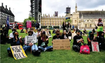  ?? Photograph: James Veysey/REX/Shuttersto­ck ?? Protesters in London rally against the police, crime, sentencing and courts bill this month.