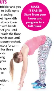  ?? ?? MAKE IT EASIER Start from your knees and progress to a full plank.