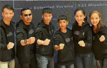  ??  ?? Ready to roll: (From left) Chieng, Rosyam, Chan, Eng, Hua and Lim striking a pose at a press conference to announce the world premiere of the movie.