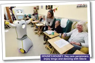  ??  ?? HOUSEY-HOUSEY: Day care pensioners enjoy bingo and dancing with Stevie