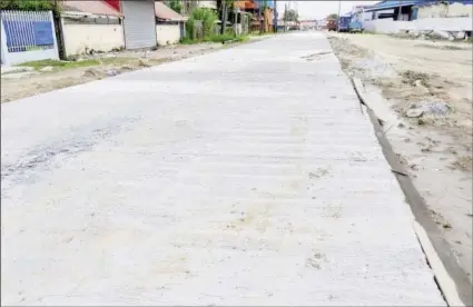  ?? ?? The concrete road at Queens Atlantic in the Industrial Site Area (DPI photo)