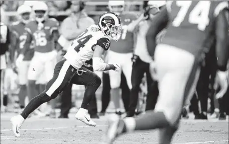  ?? Wally Skalij Los Angeles Times ?? TAYLOR RAPP returns his first career intercepti­on for a touchdown against Arizona. “I’m going to remember it forever,” he said.