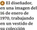  ?? ?? ฀El diseñador, en una imagen del 16 de enero de 1970, trabajando en un vestido de su colección