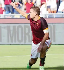  ?? BARTOLETTI ?? Francesco Totti, 39 anni, si è infortunat­o il 26 settembre nella gara contro il Carpi